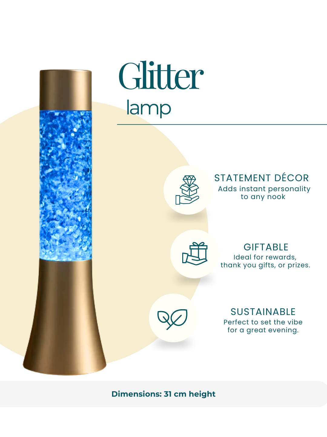 Blue Glitter Lava Lamp – Modern LED Mood Light for Cozy Home & Office Decor