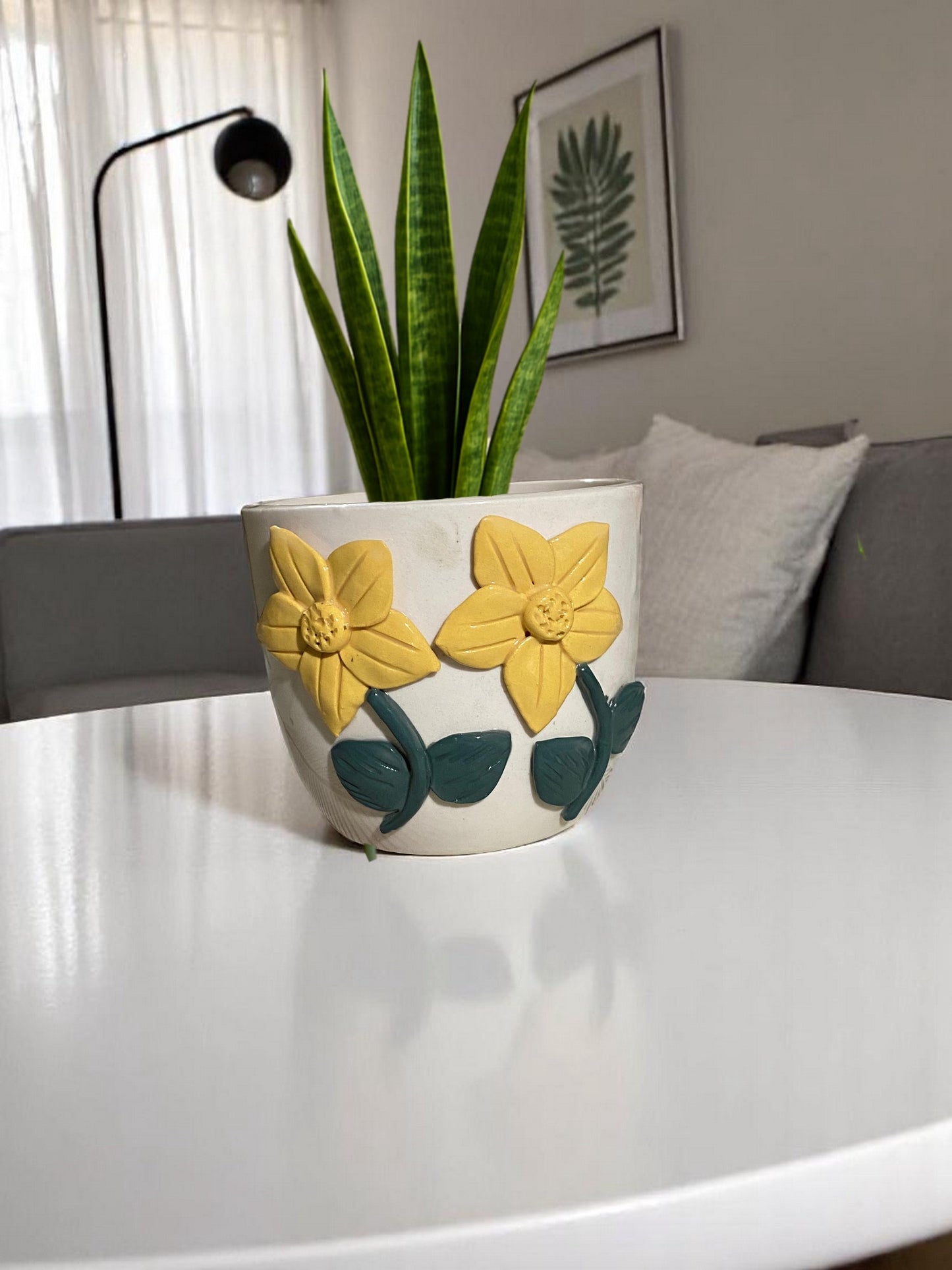 Terra Bloom – Earthy Planter with Flower Texture