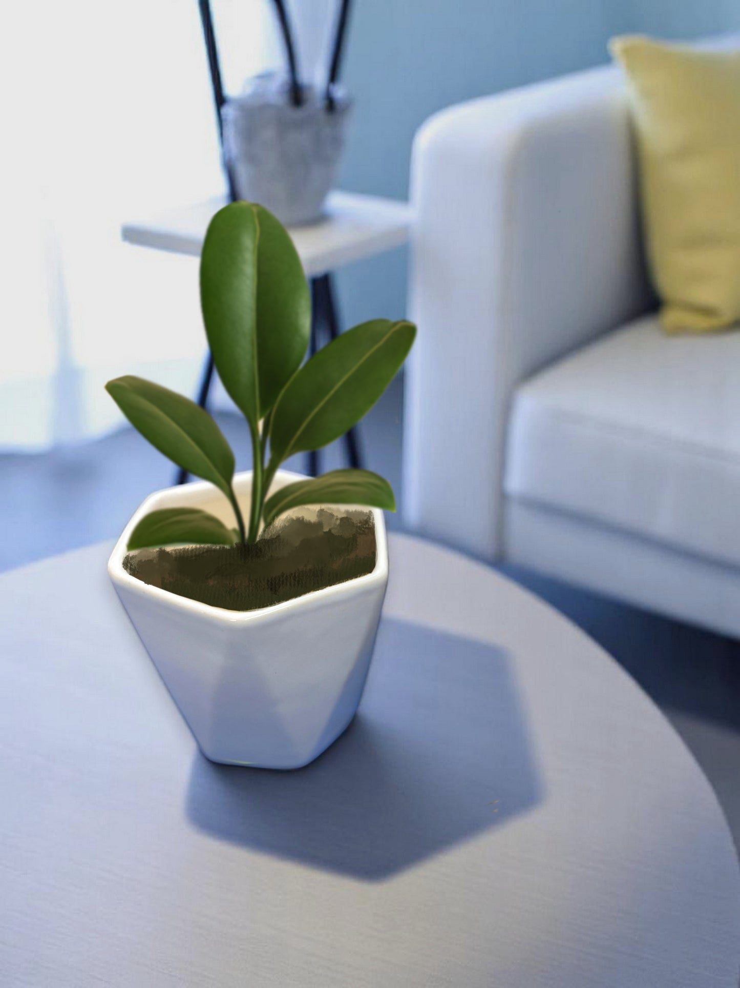 Prism Ceramic Planter – Modern Textured Geometric Indoor Pot