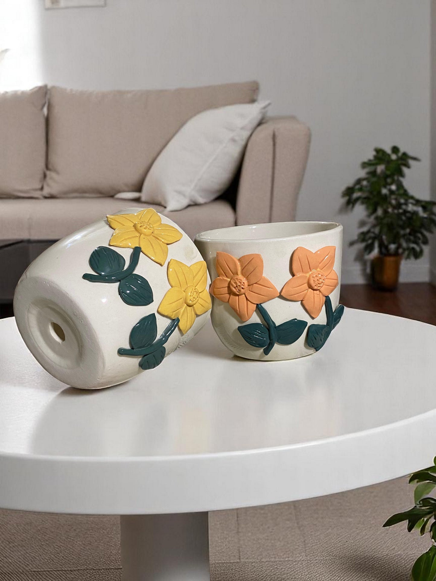Terra Bloom – Earthy Planter with Flower Texture