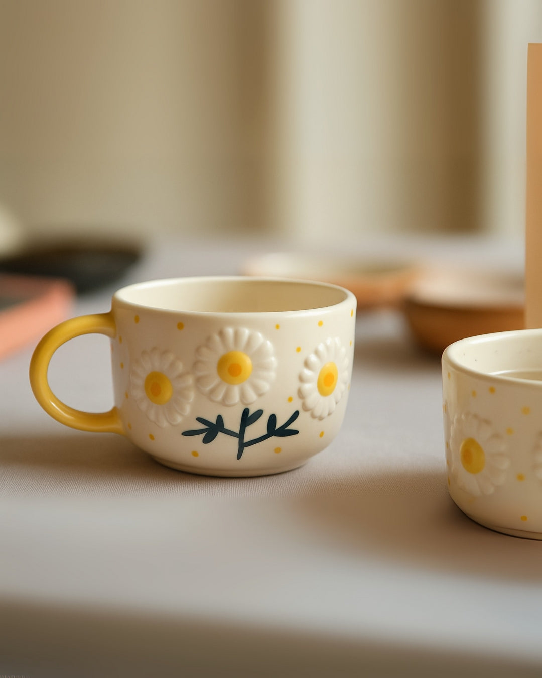 Daisy Flower Ceramic Mug – Cute Coffee & Tea Cup