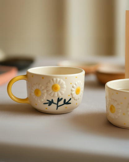 Daisy Flower Ceramic Mug – Cute Coffee & Tea Cup