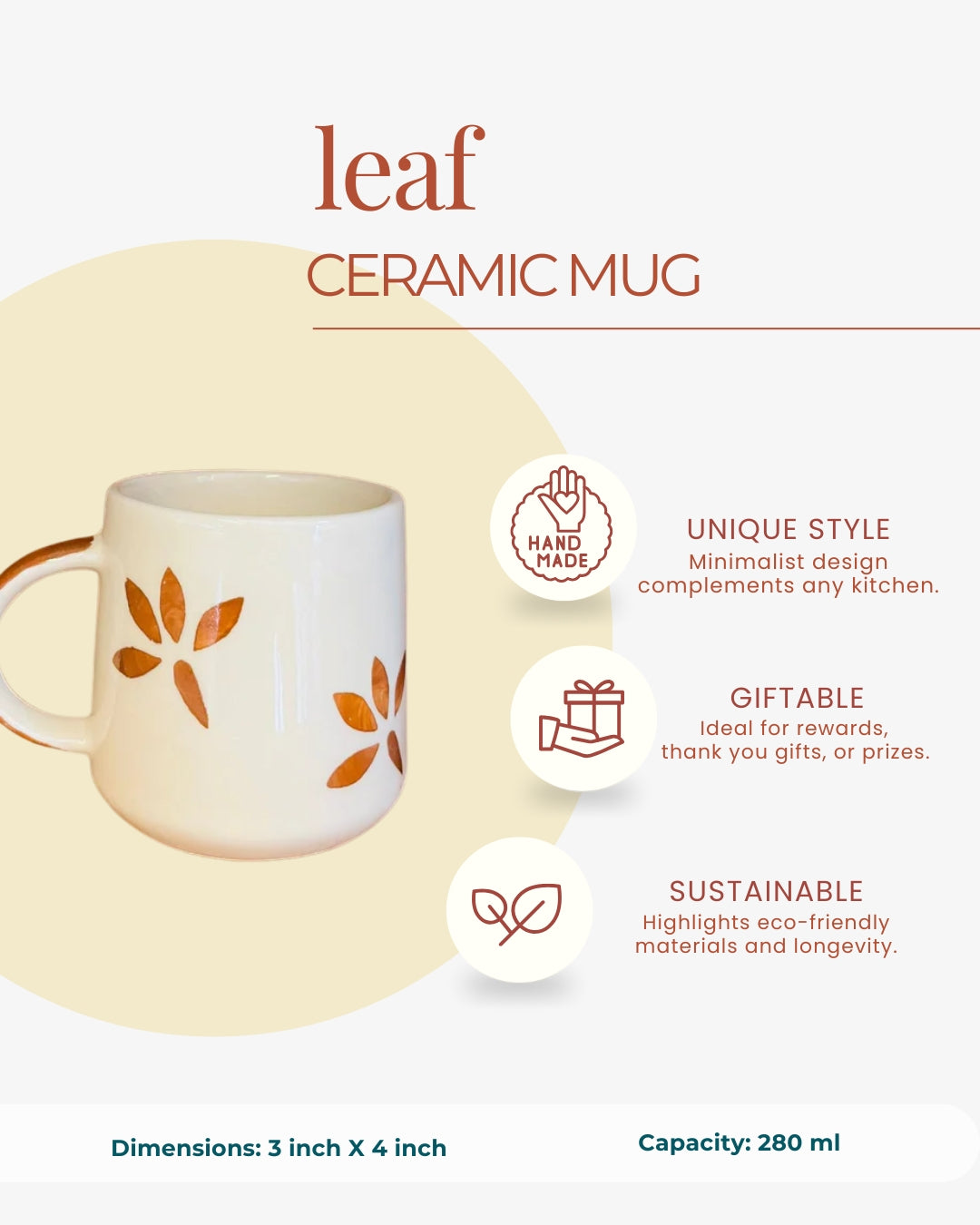 Green Leaf Ceramic Mug – Nature Inspired Sipper for Calm Vibes