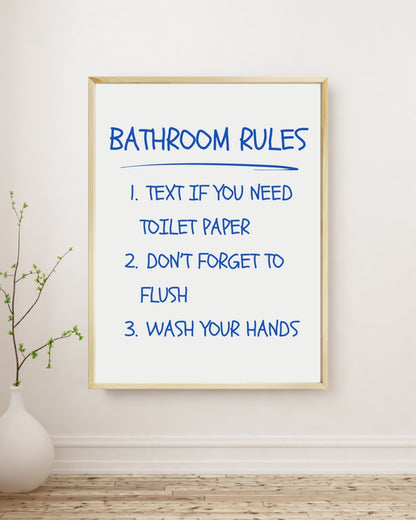 Bathroom Rules Frame