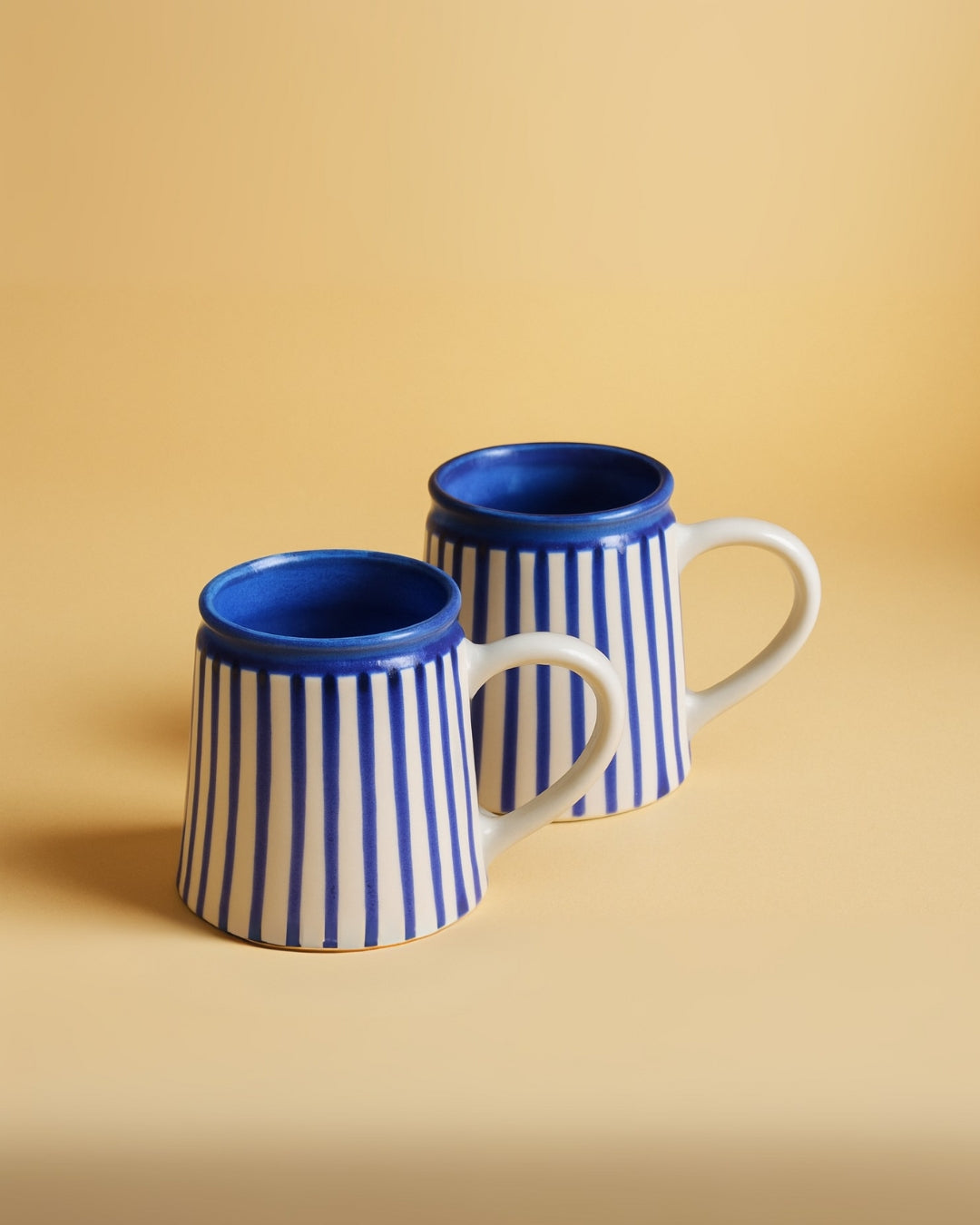 Striped Ceramic Coffee Mug – Stylish Tea & Milk Cup