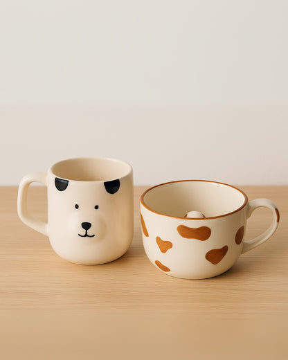 kids animal mugs collection