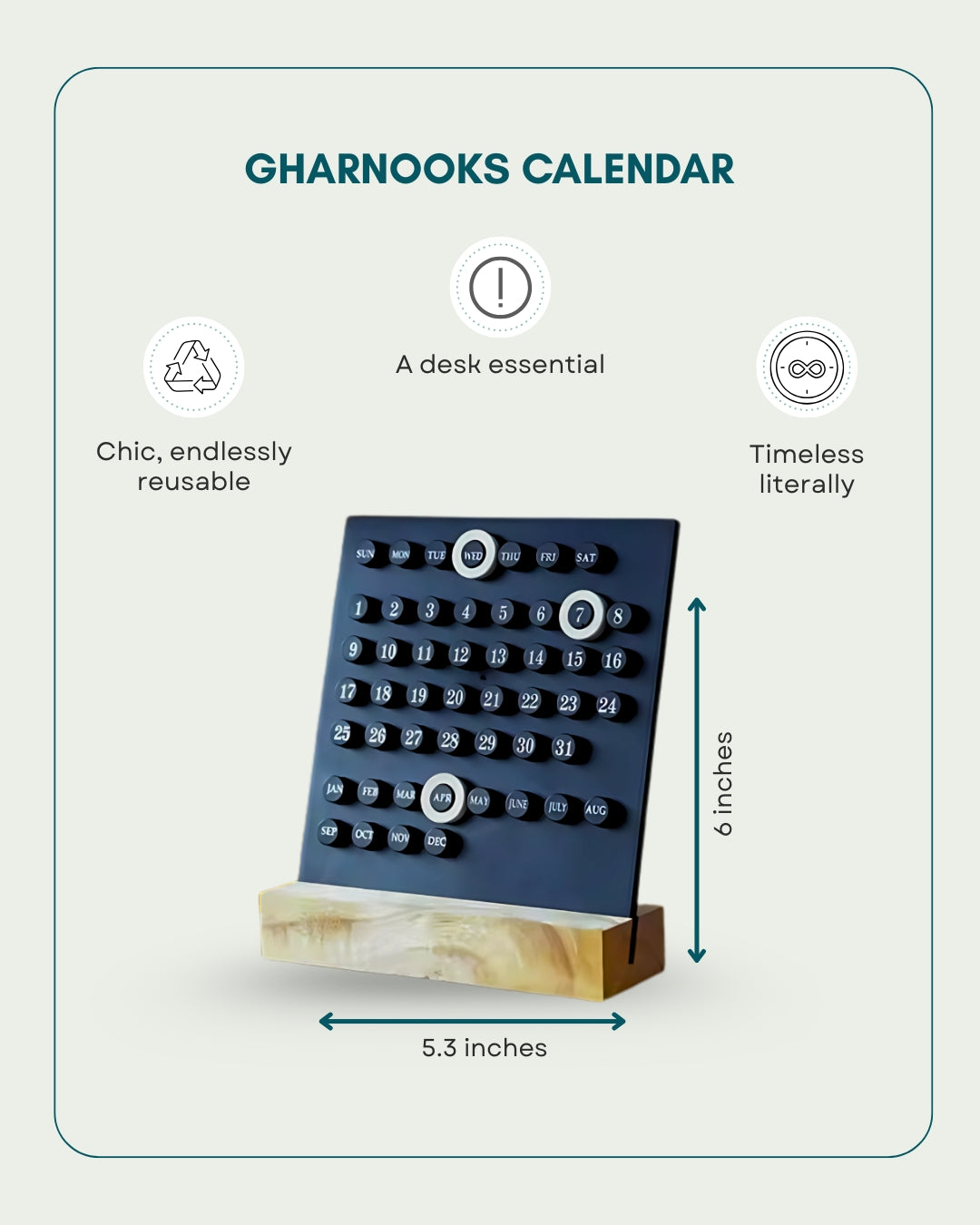 Wooden Table Calendar