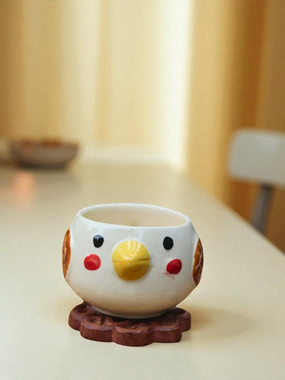 Handcrafted Bird Design Ceramic Mug – Cute Animal Coffee Cup