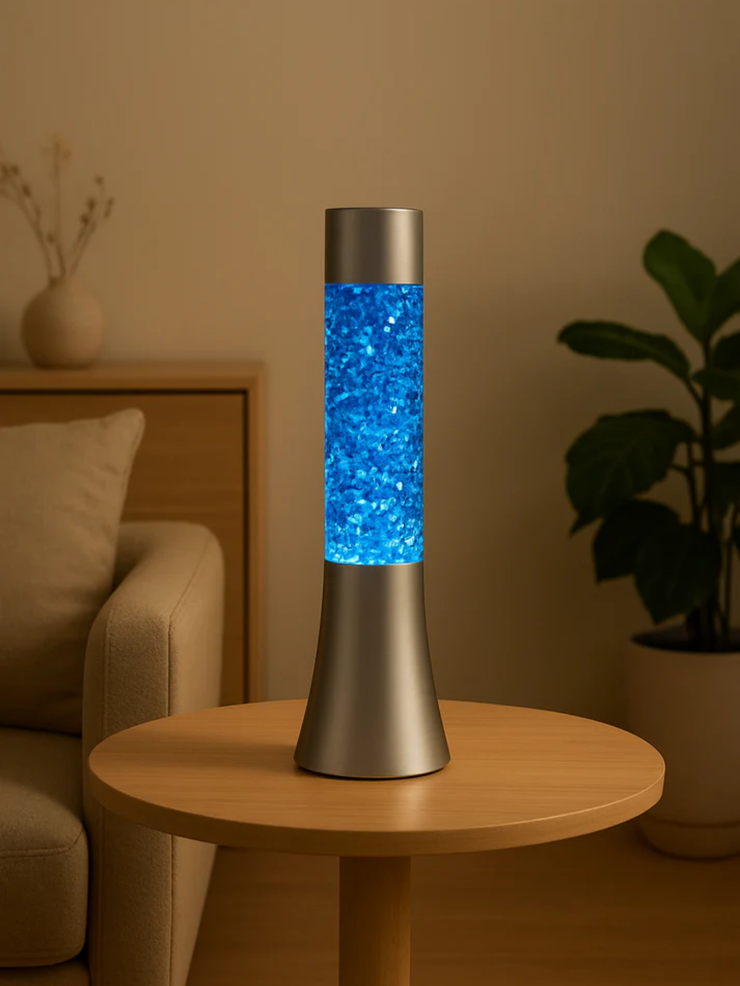 Blue Glitter Lava Lamp – Modern LED Mood Light for Cozy Home & Office Decor