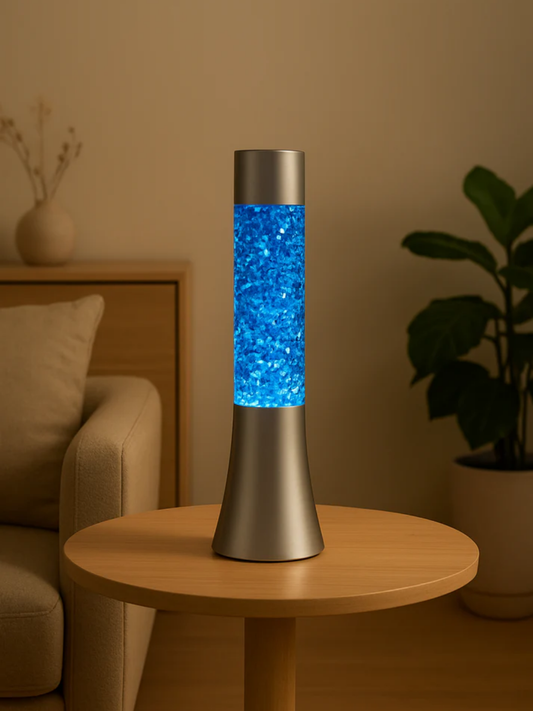 Blue Glitter Lava Lamp – Modern LED Mood Light for Cozy Home & Office Decor