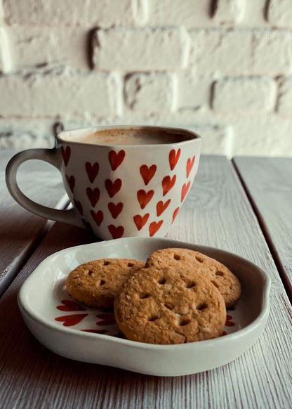 Love Brew Set – Heart Mug & Dessert Plate Duo