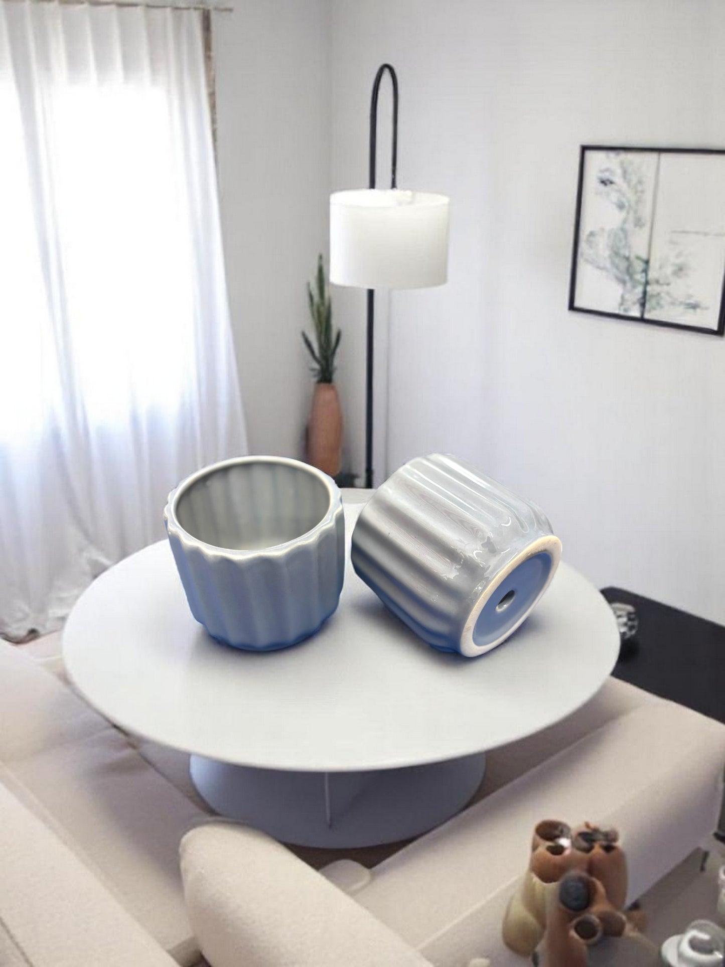 Stria Textured Ceramic Planter