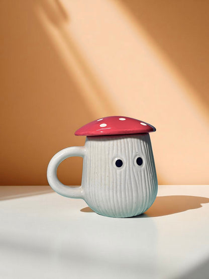 Mushroom Sip Mug –  Ceramic Mug with Matching Lid