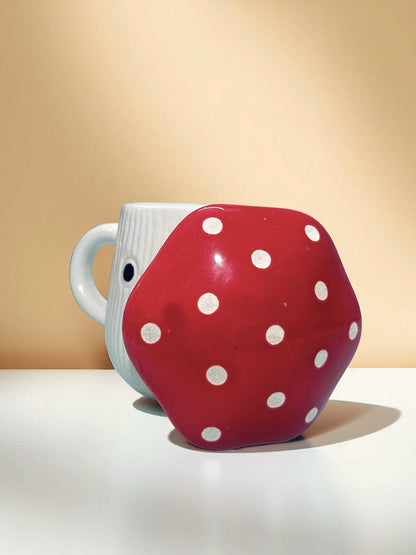 Mushroom Sip Mug –  Ceramic Mug with Matching Lid