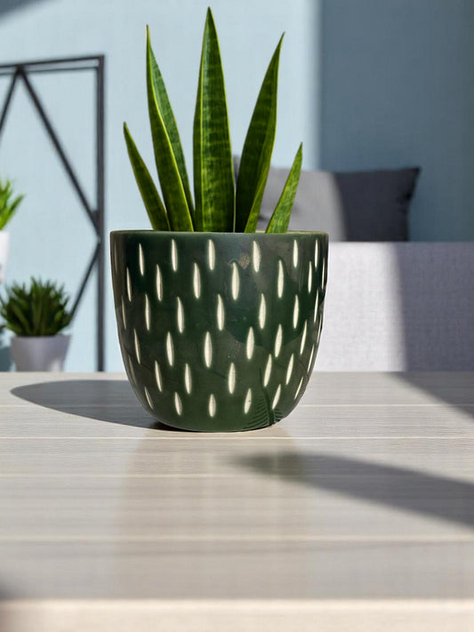 Velma Ceramic Planter – Modern Textured Indoor Plant Pot