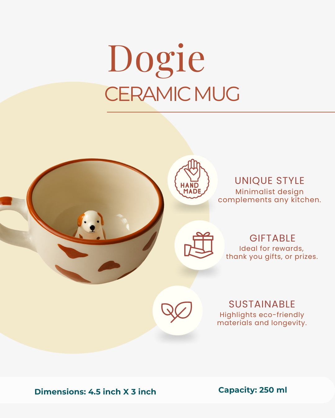 Cute Dog Print Ceramic Mug – Gift for Pet Lovers & Dog Moms