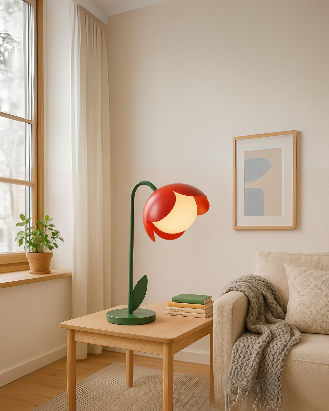 Bloom Metal Lamp – Contemporary Modern Floral Inspired Lighting, Desk Lamp