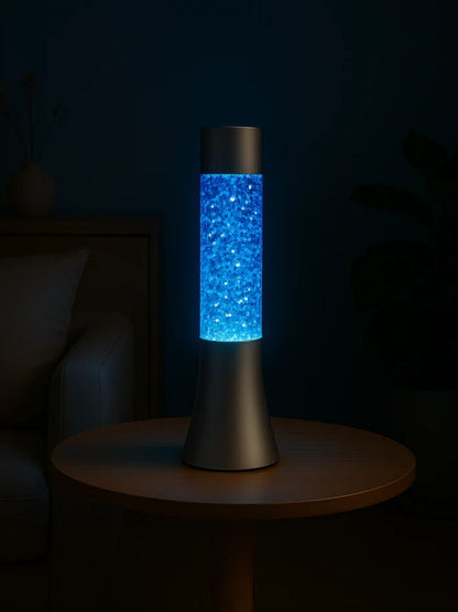 Blue Glitter Lava Lamp – Modern LED Mood Light for Cozy Home & Office Decor