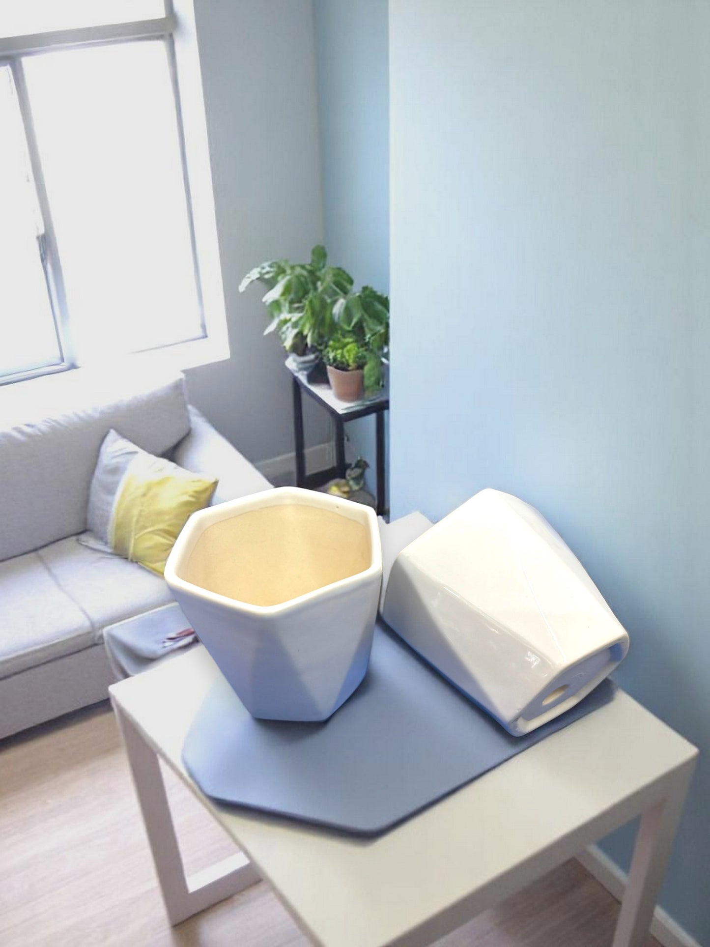 Prism Textured Ceramic Planter